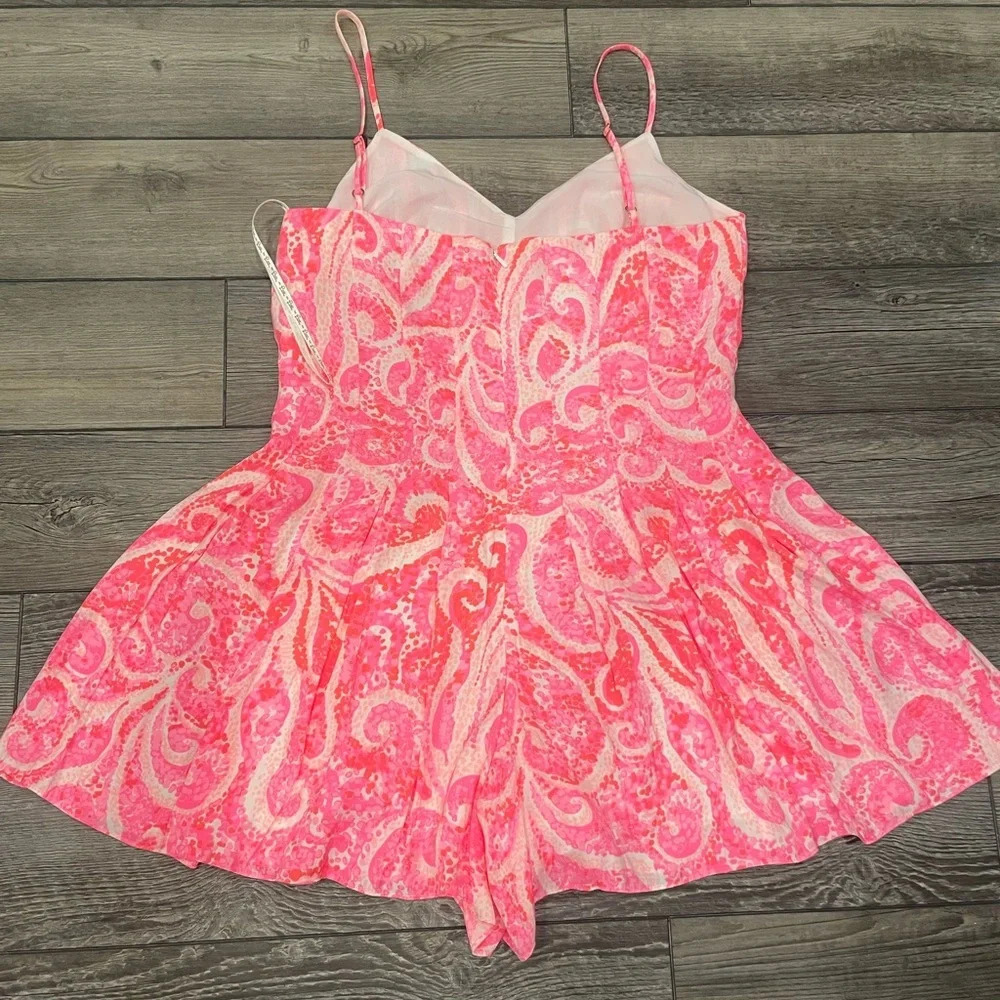 Lilly Pulitzer Womens Kyla Slip Dress Romper Size 0 Pink Pout Paisley - Picture 11 of 14